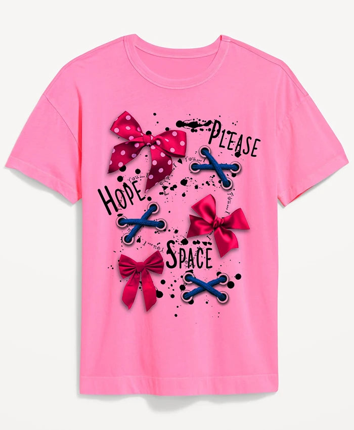 Space Oversized Pink T-Shirt