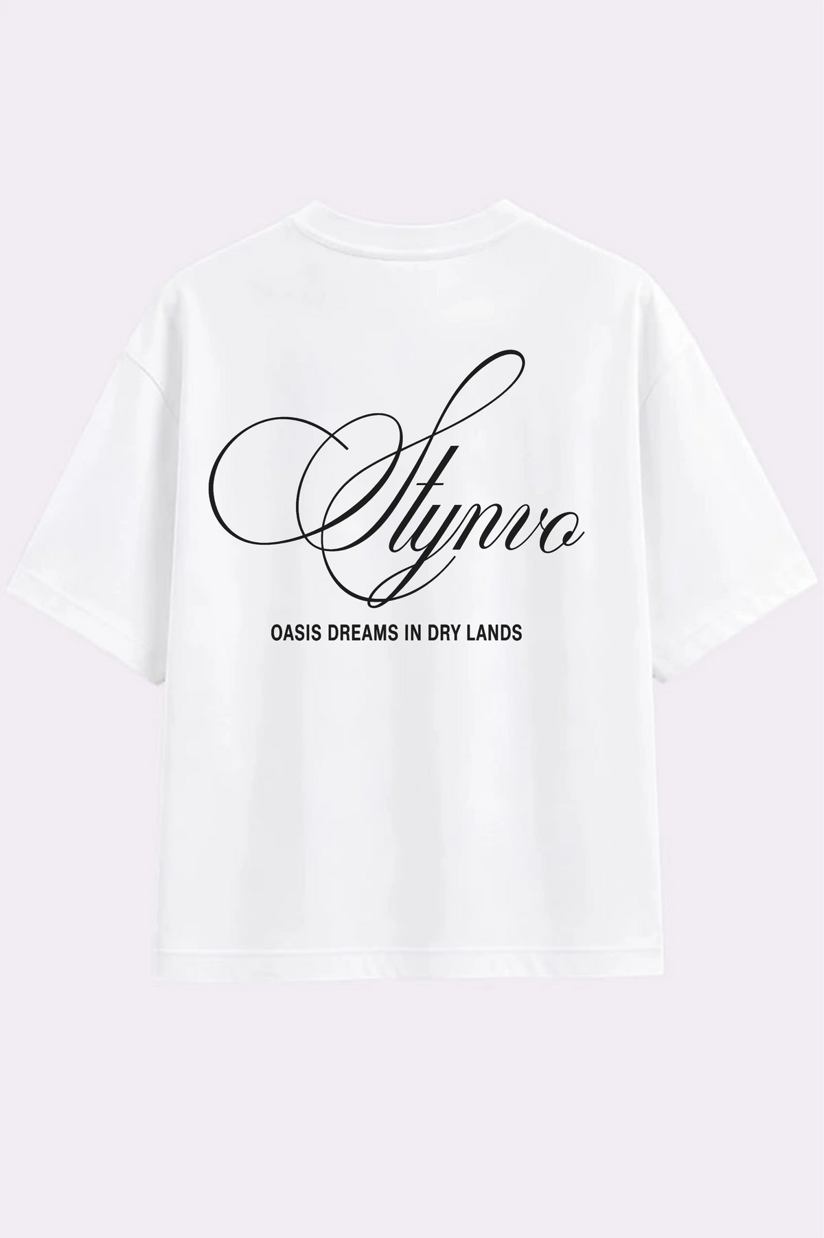 STYNVO White Graphic Oversized T-Shirt