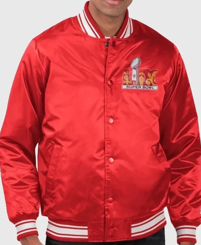 Super Bowl LIX Starter Red Varsity Jacket