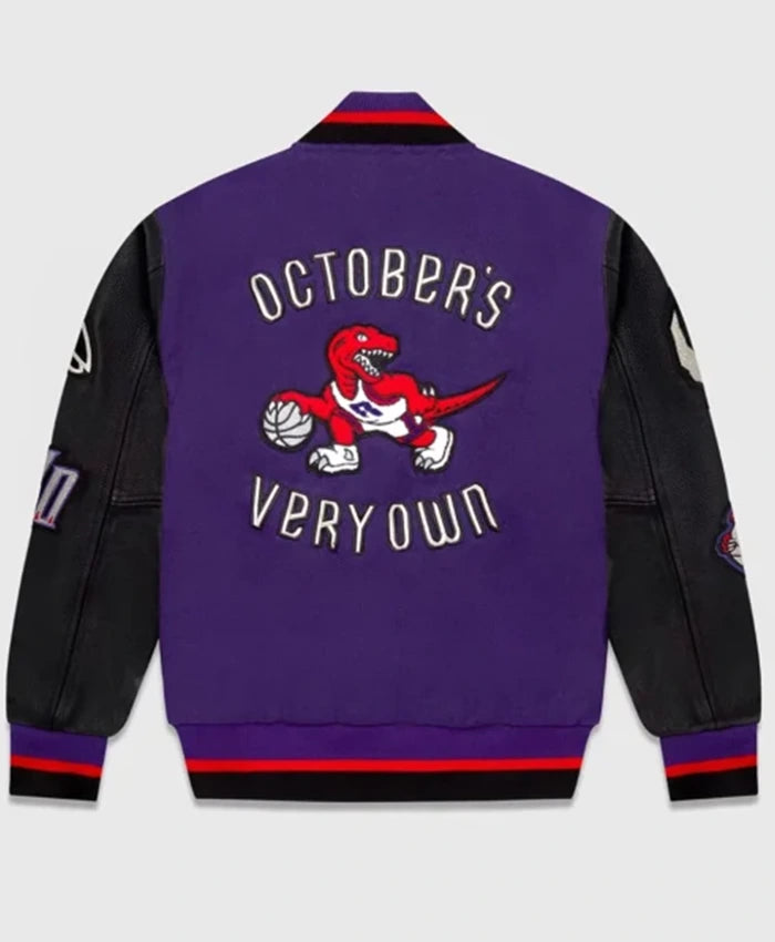 Toronto Raptors OVO Black And Purple Varsity Jacket