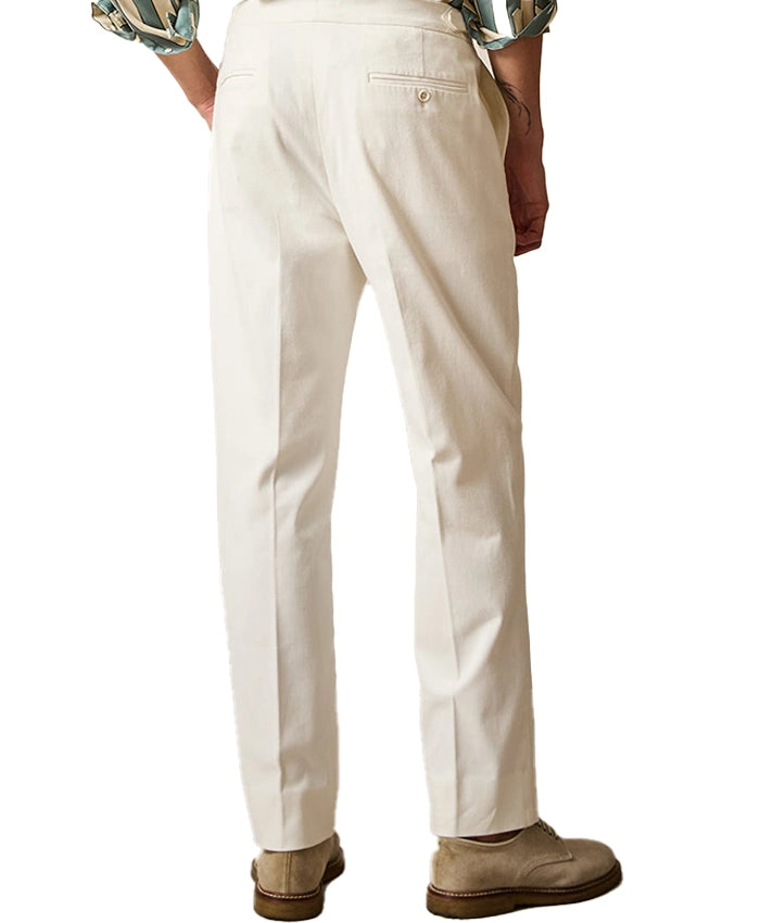 Twin-Buckle Waist Gurkha Pants - White