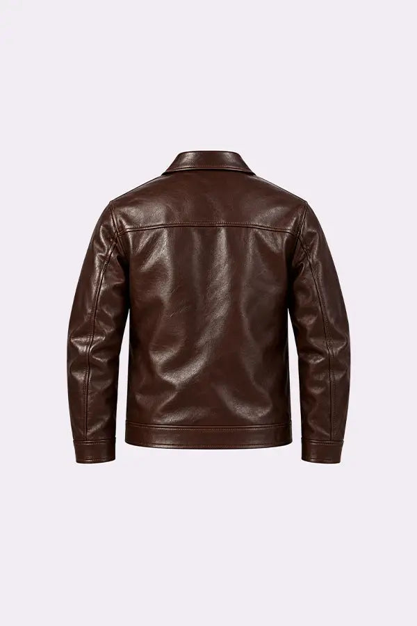 WO Chocolate Brown Faux Leather Jacket