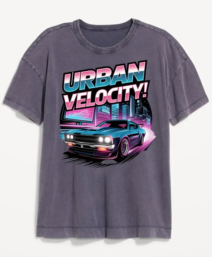 Urban Velocity Oversized Gray T-shirt