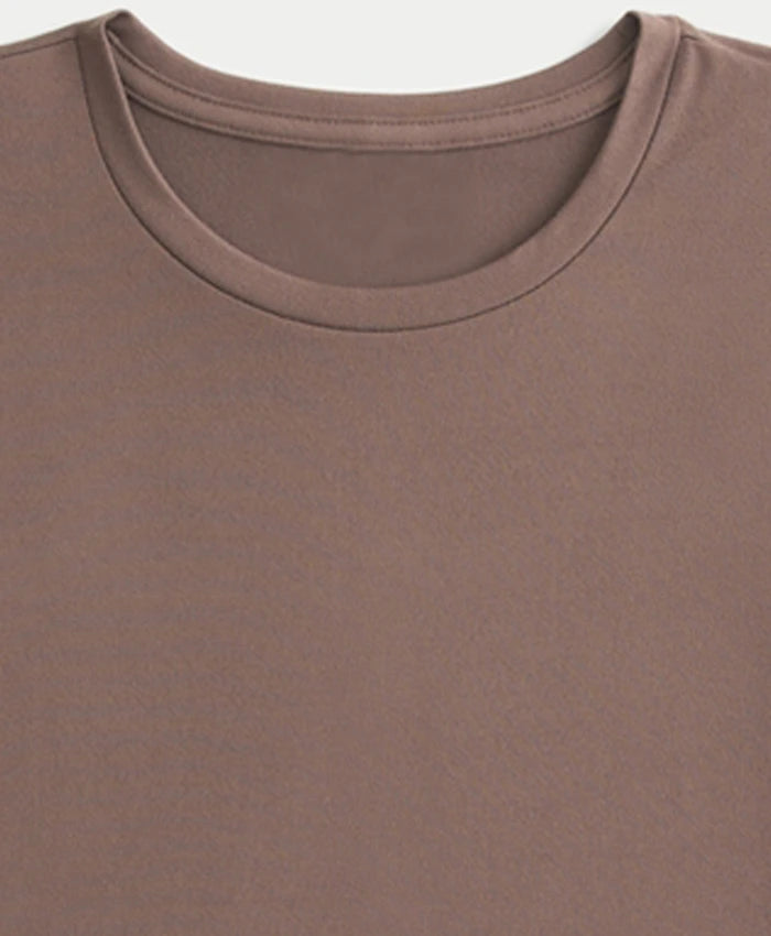 Women Brown Basic Tees