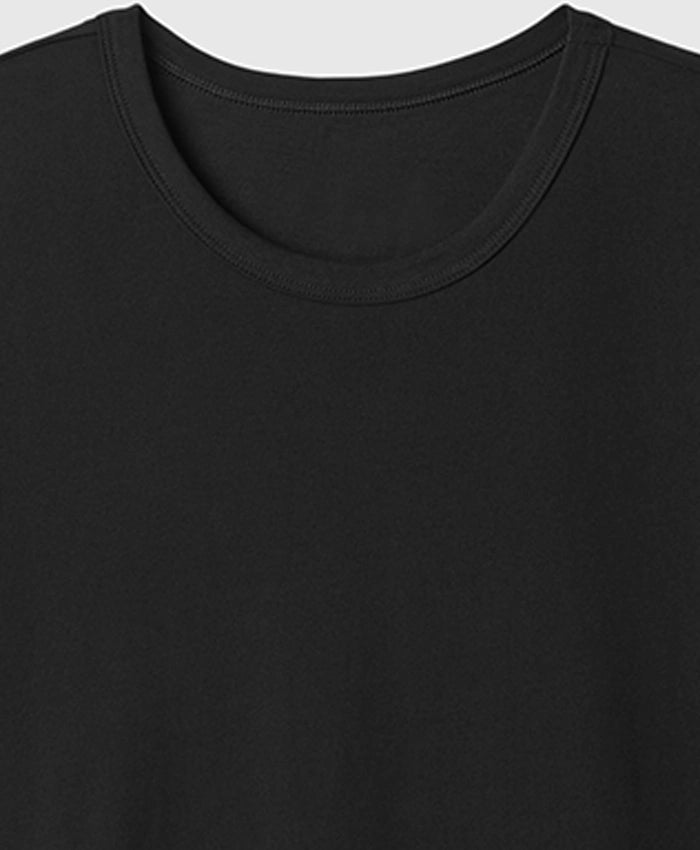 Women Cotton Black Tee