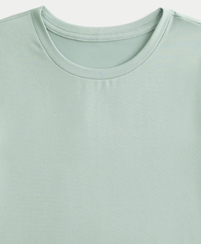 Women Light Green Cotton Tees