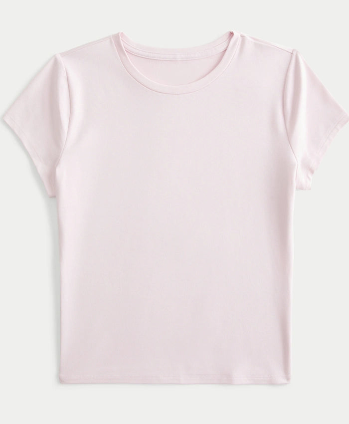 Women Light Pink Basic T-shirt