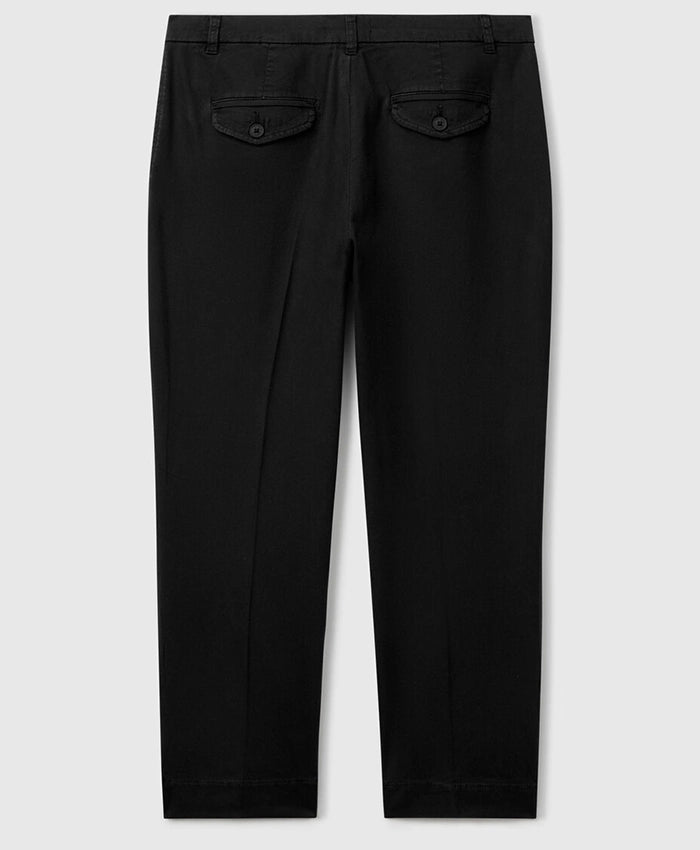 Cropped Cotton Chino - Black