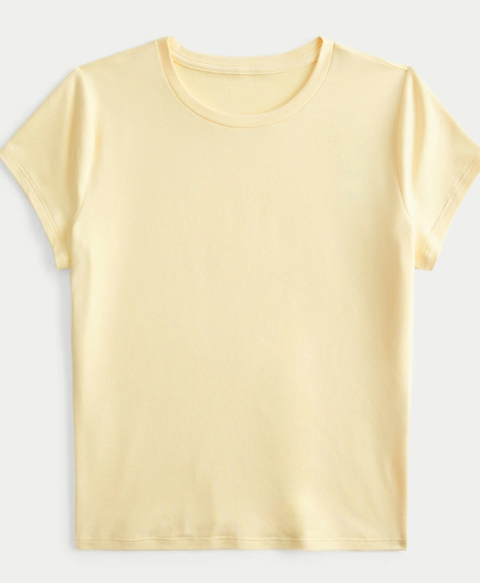 Women Yellow Basic T-shirt