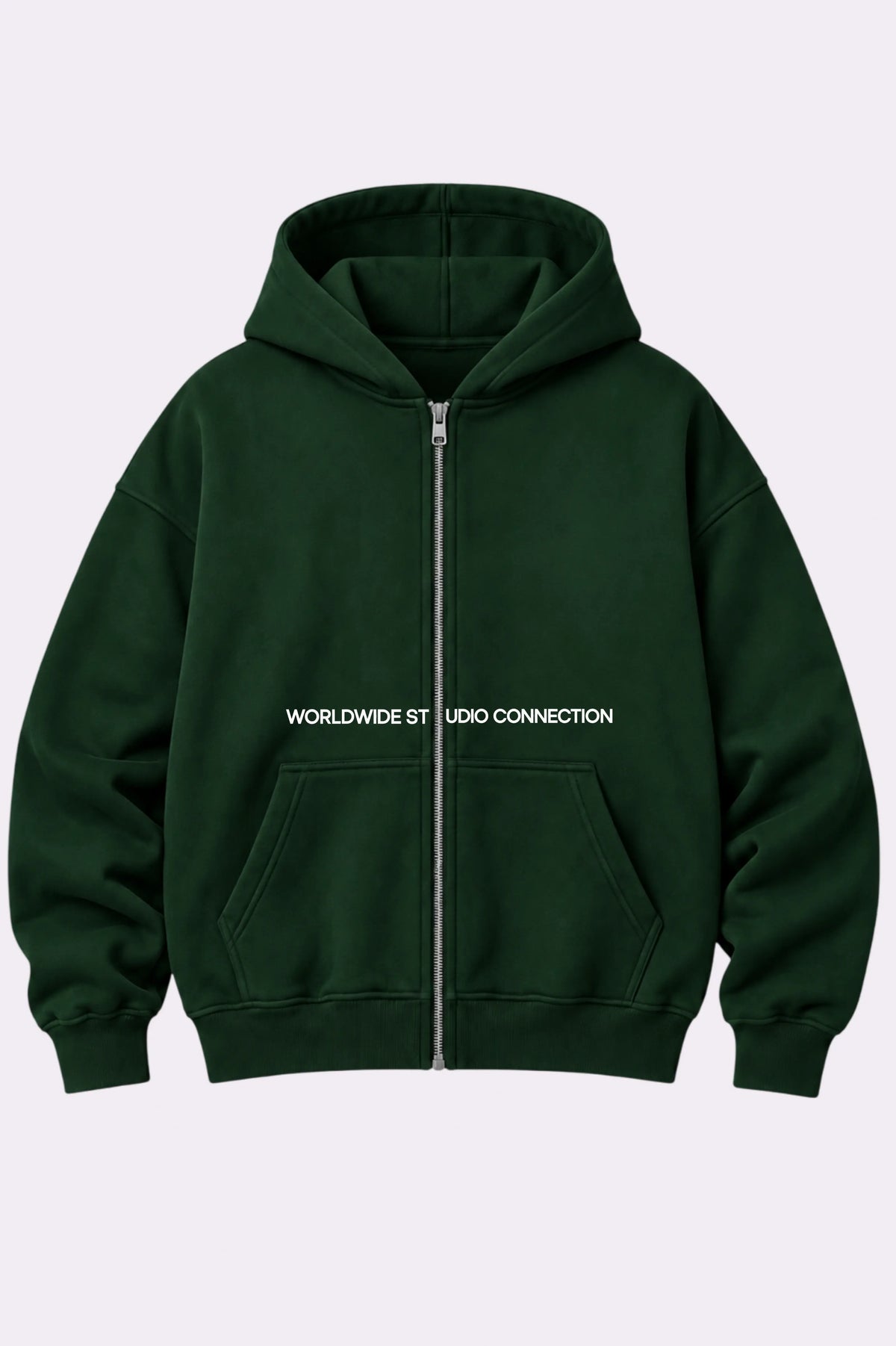 Worldwide Studio Connection Green Zip-Up Hoodie