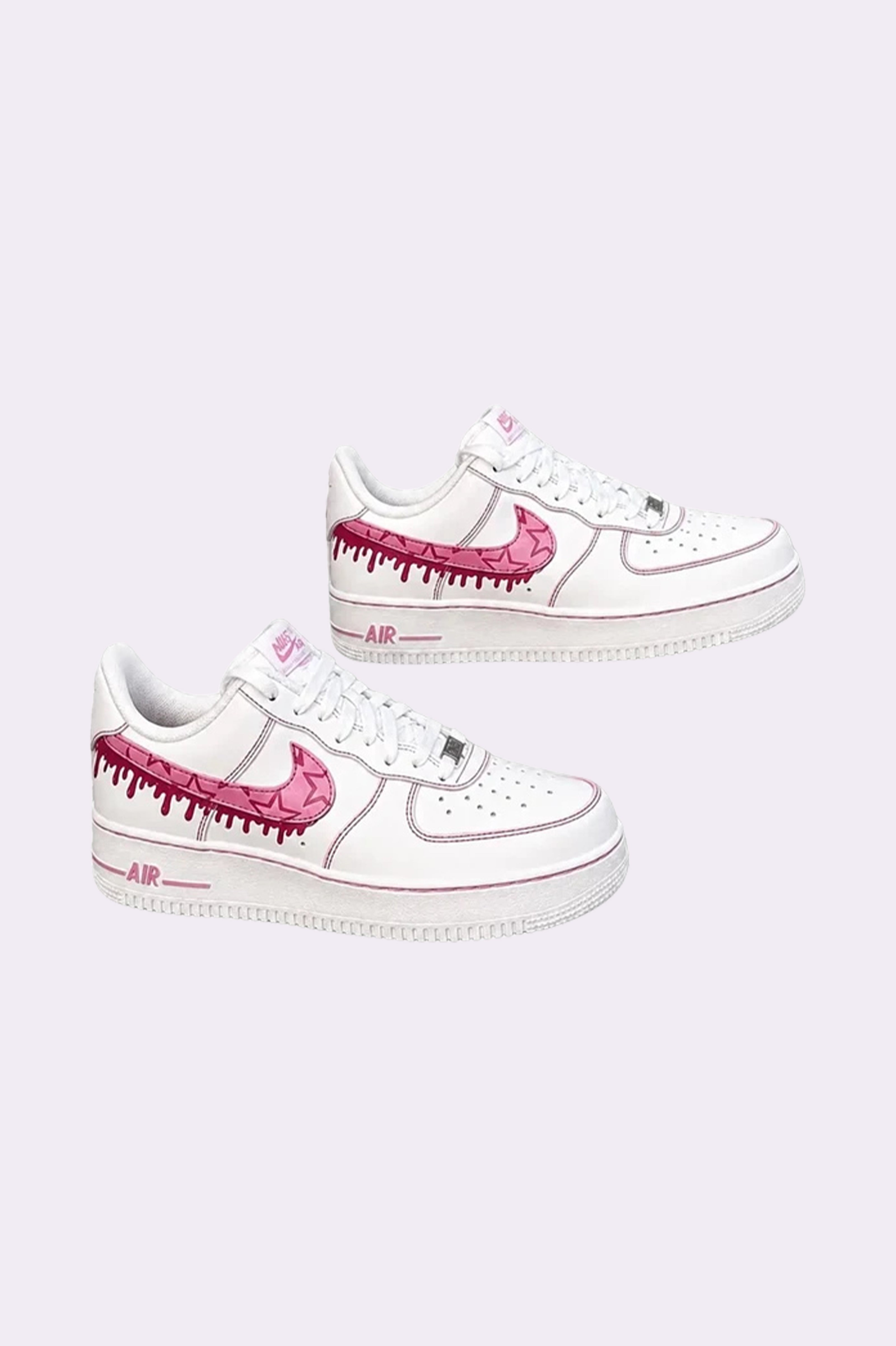 Hand Painted Pink Drip Sneakers