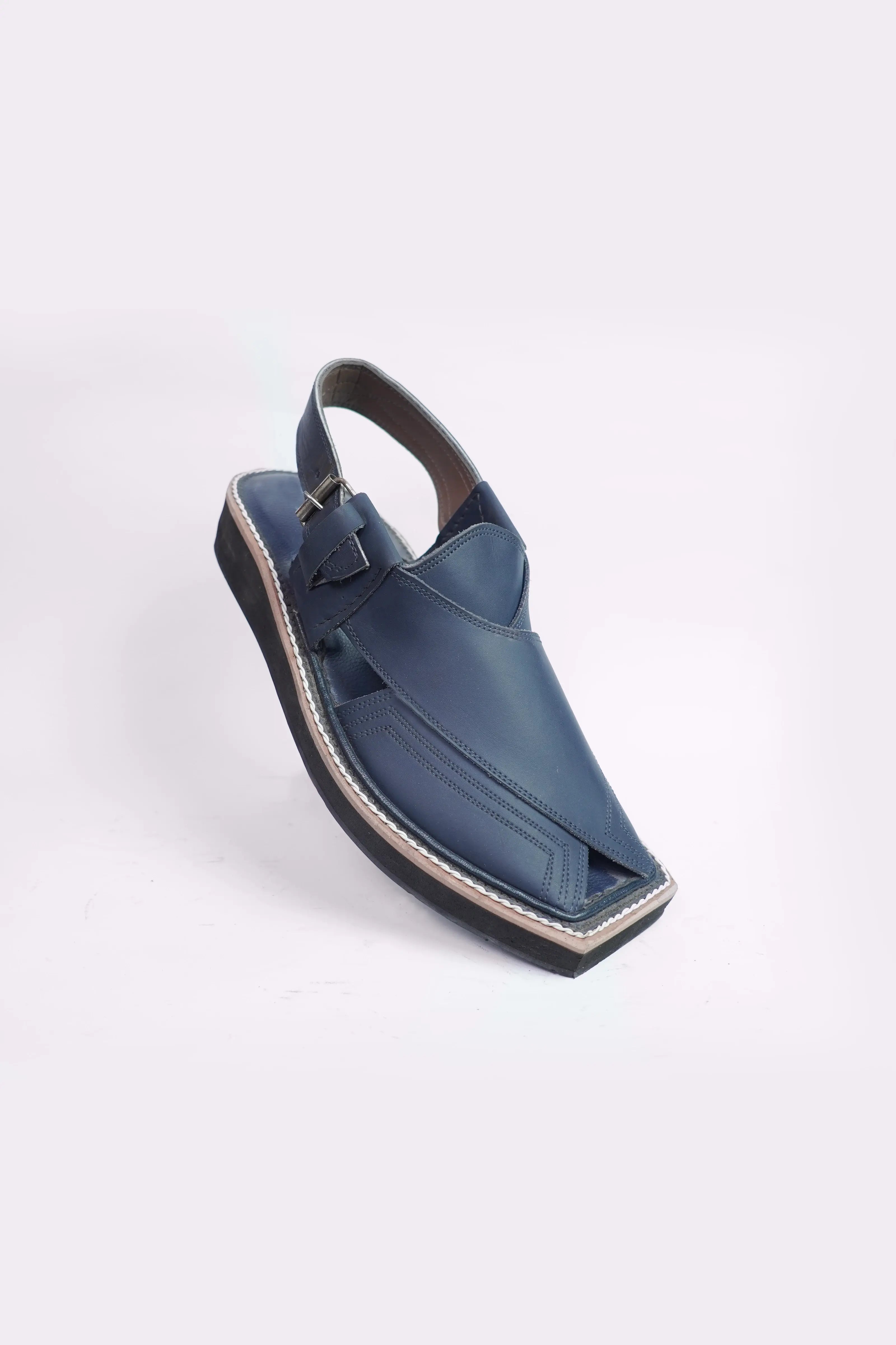 Navy Blue Handmade Peshawari Chappal