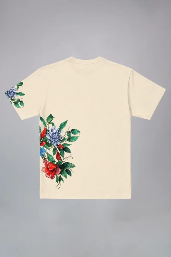 Midnight Floral Beige Oversized T-Shirt