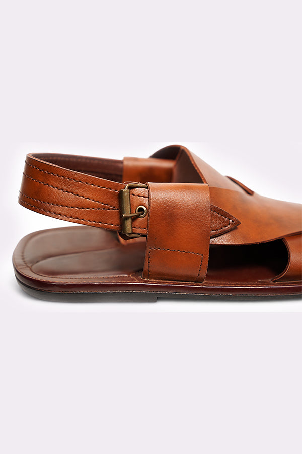 Double Shade Brown Peshawari Chappal