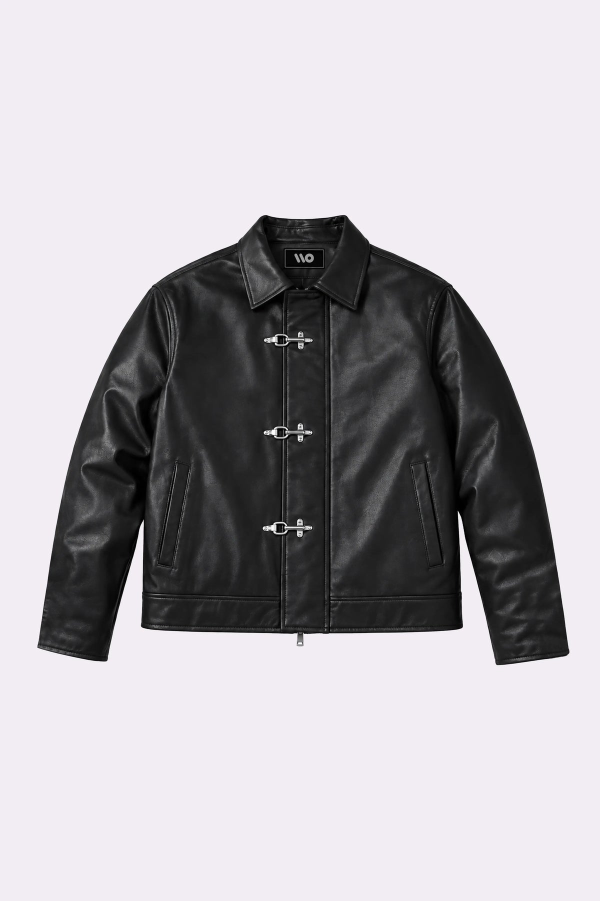 Fireman Clasp Faux Leather Jacket