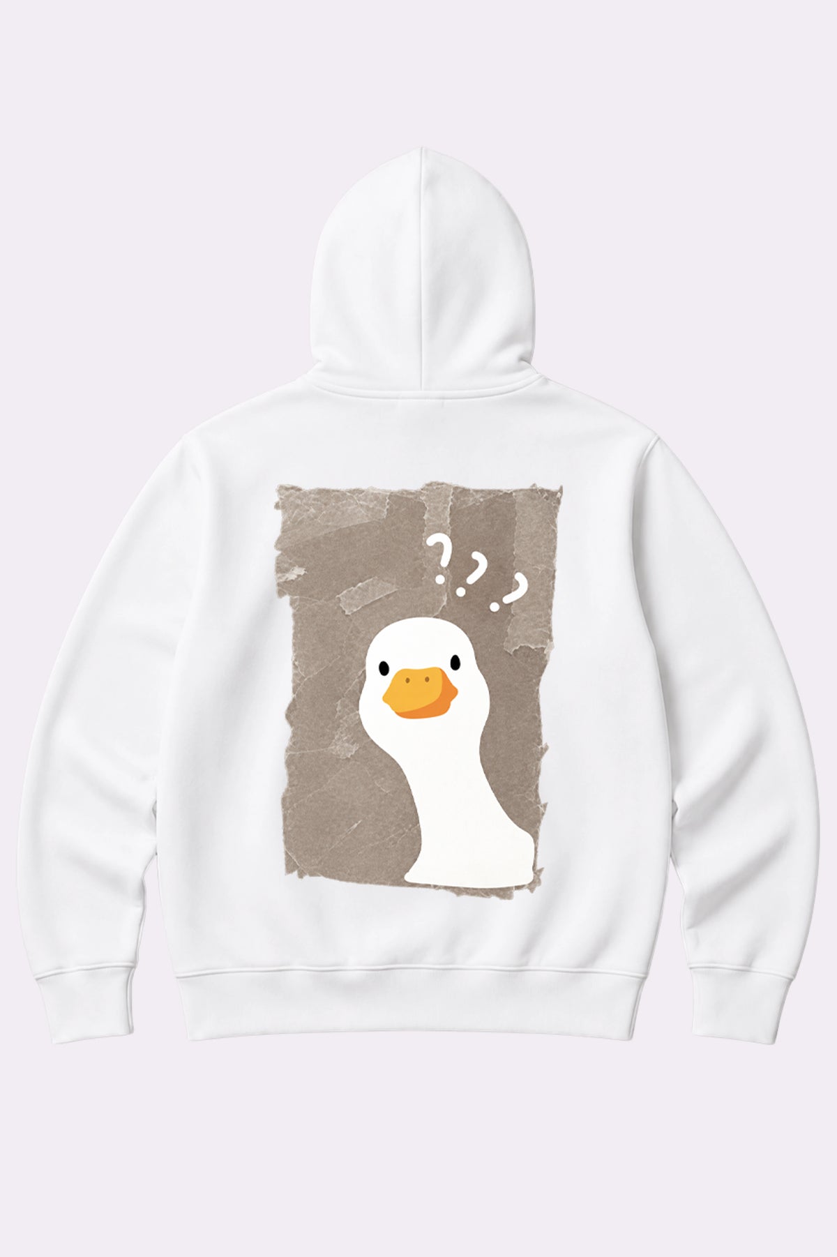 Cute Duck Juniors White Oversized Hoodie