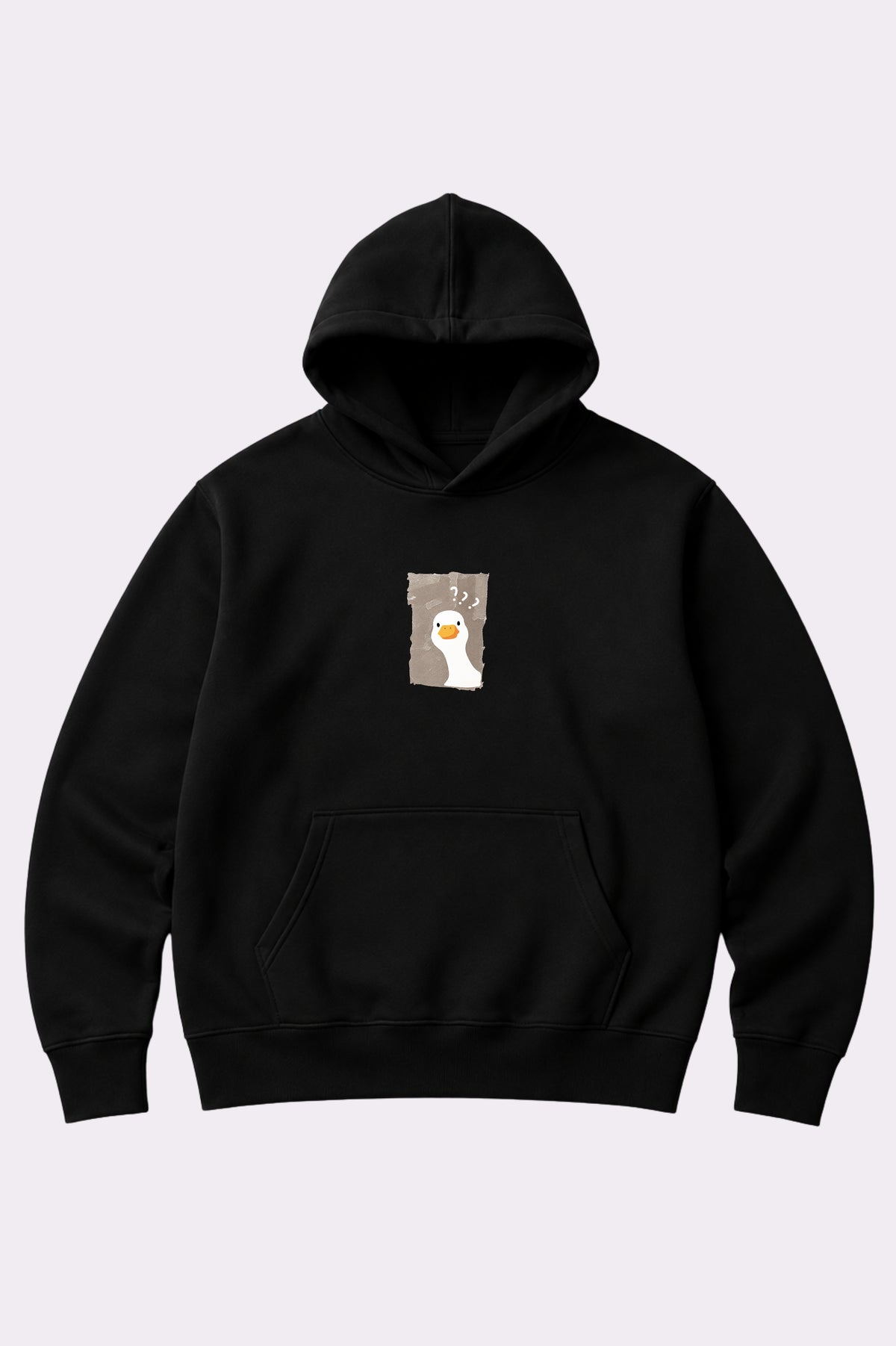 Cute Duck Juniors Black Oversized Hoodie