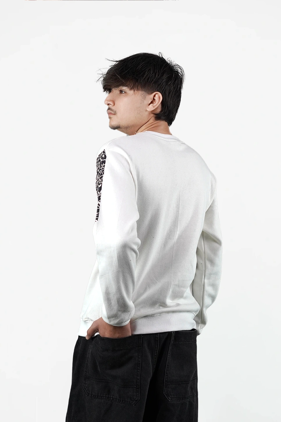 floral Print white sweatshirt