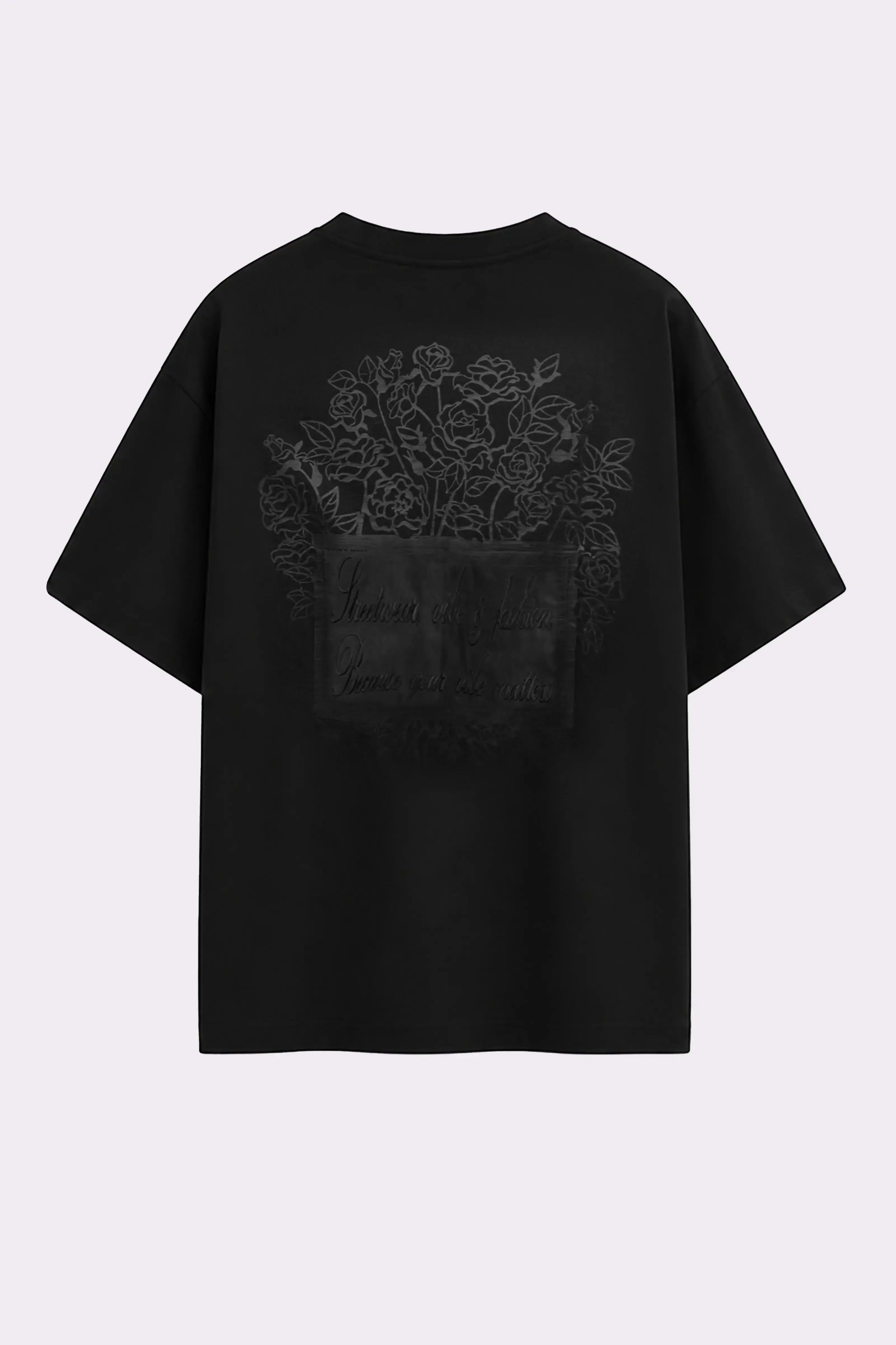 Monochrome Floral Oversized T-Shirt