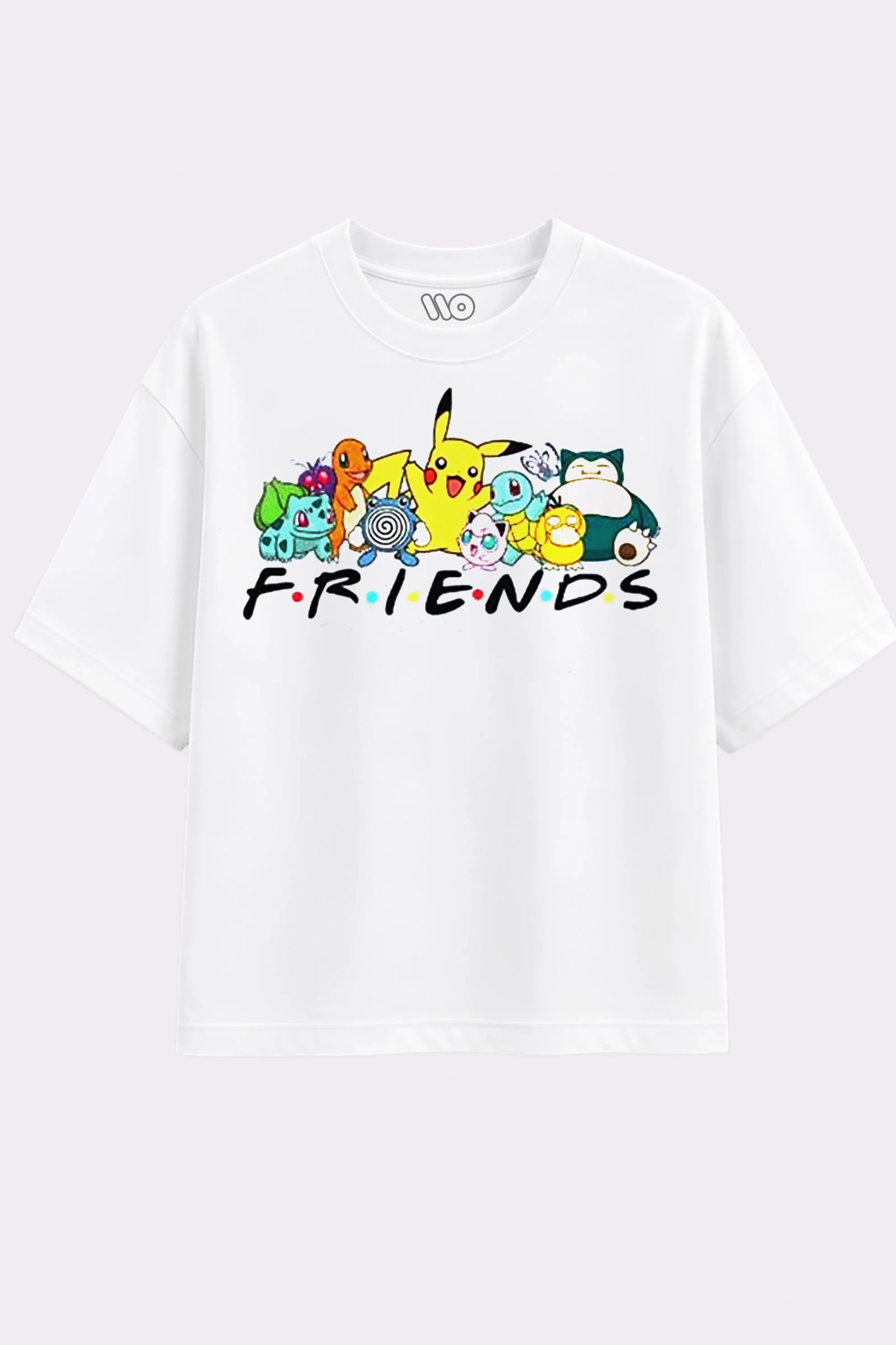 Pokemon Friends White Oversized T-Shirt