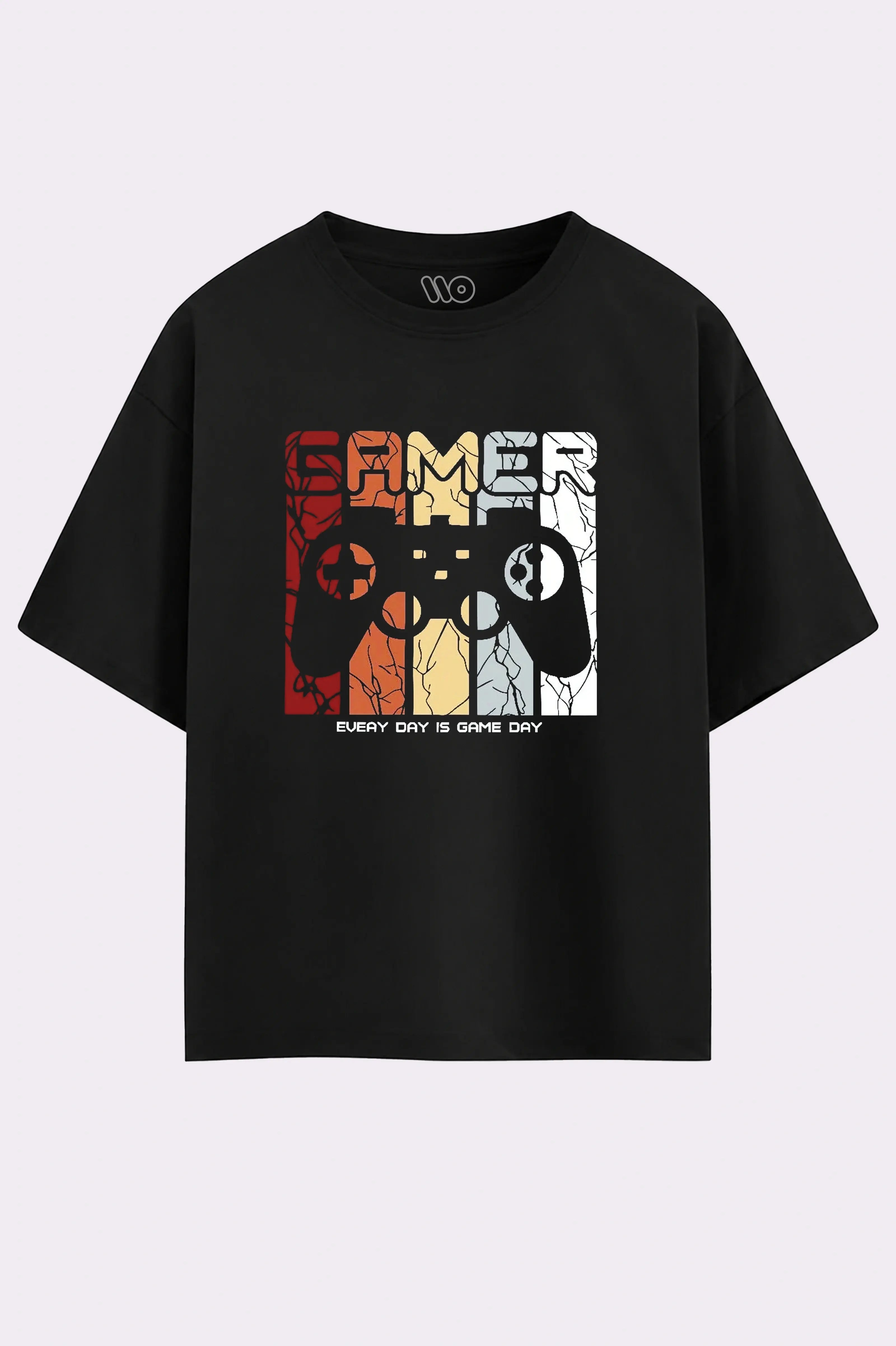 Gamer Graphic Print Black T-Shirt