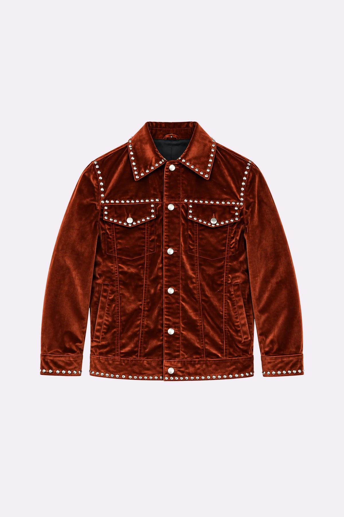 Velvet Studded Trucker Jacket