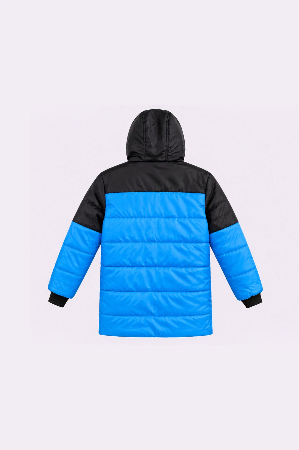 Black / Blue Puffer Jacket - front view
