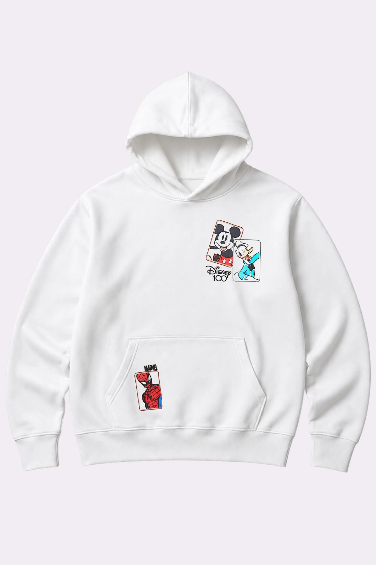 Disney & Marvel Juniors White Printed Hoodie