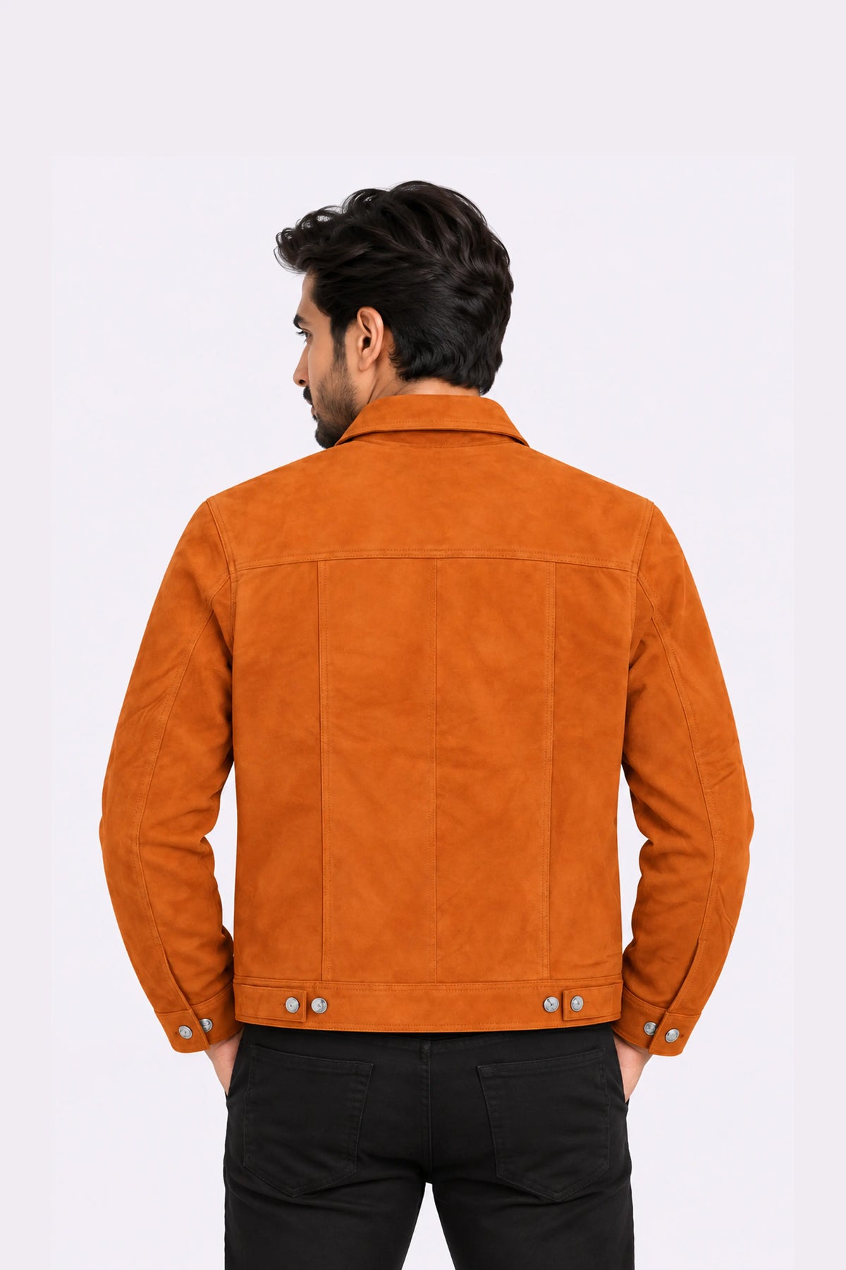 Sweet Peach Real Suede Trucker Jacket