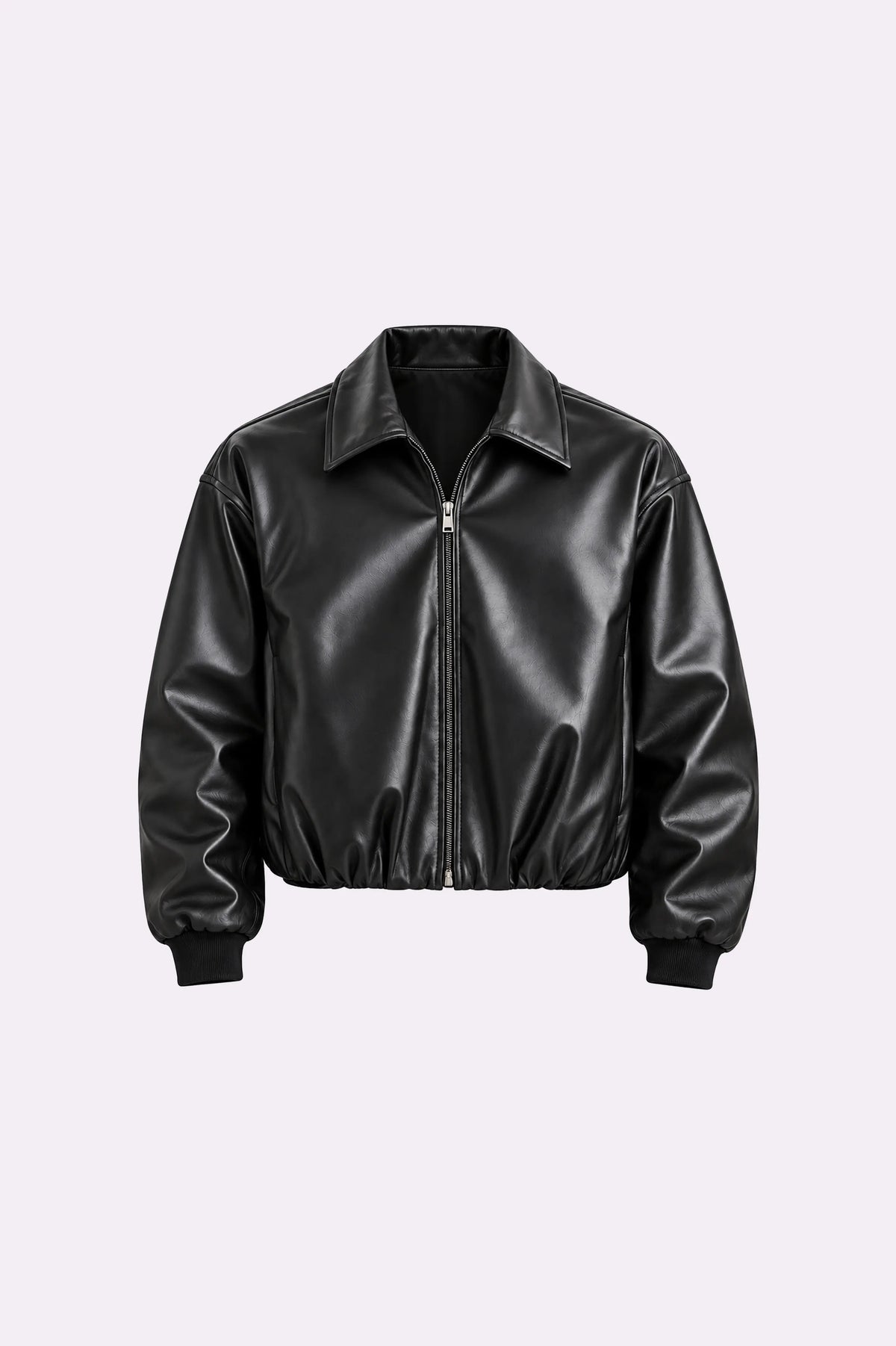 Unisex Padded Faux Leather Bomber Jacket