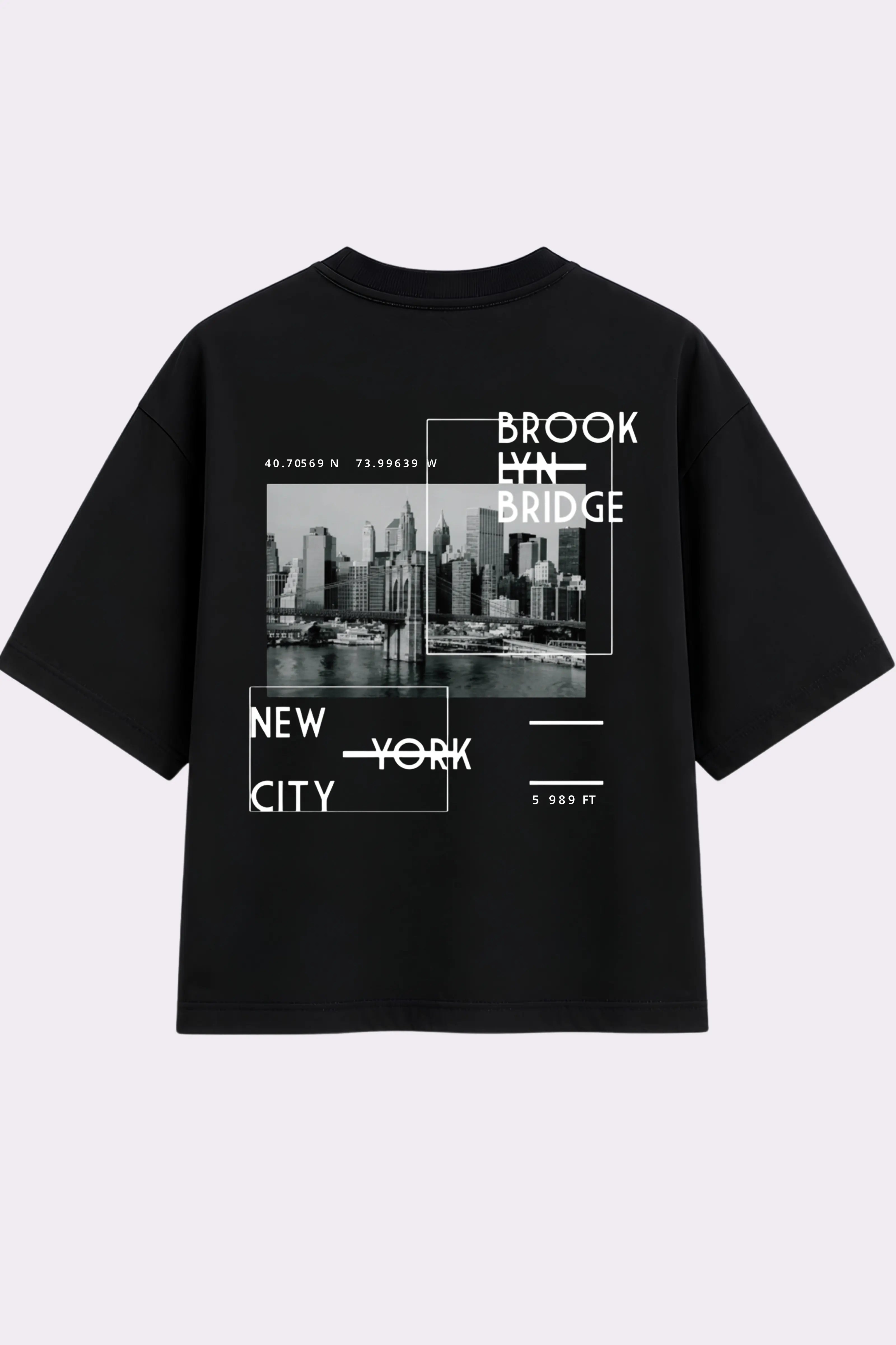 NYC Brooklyn Bridge Black T-Shirt