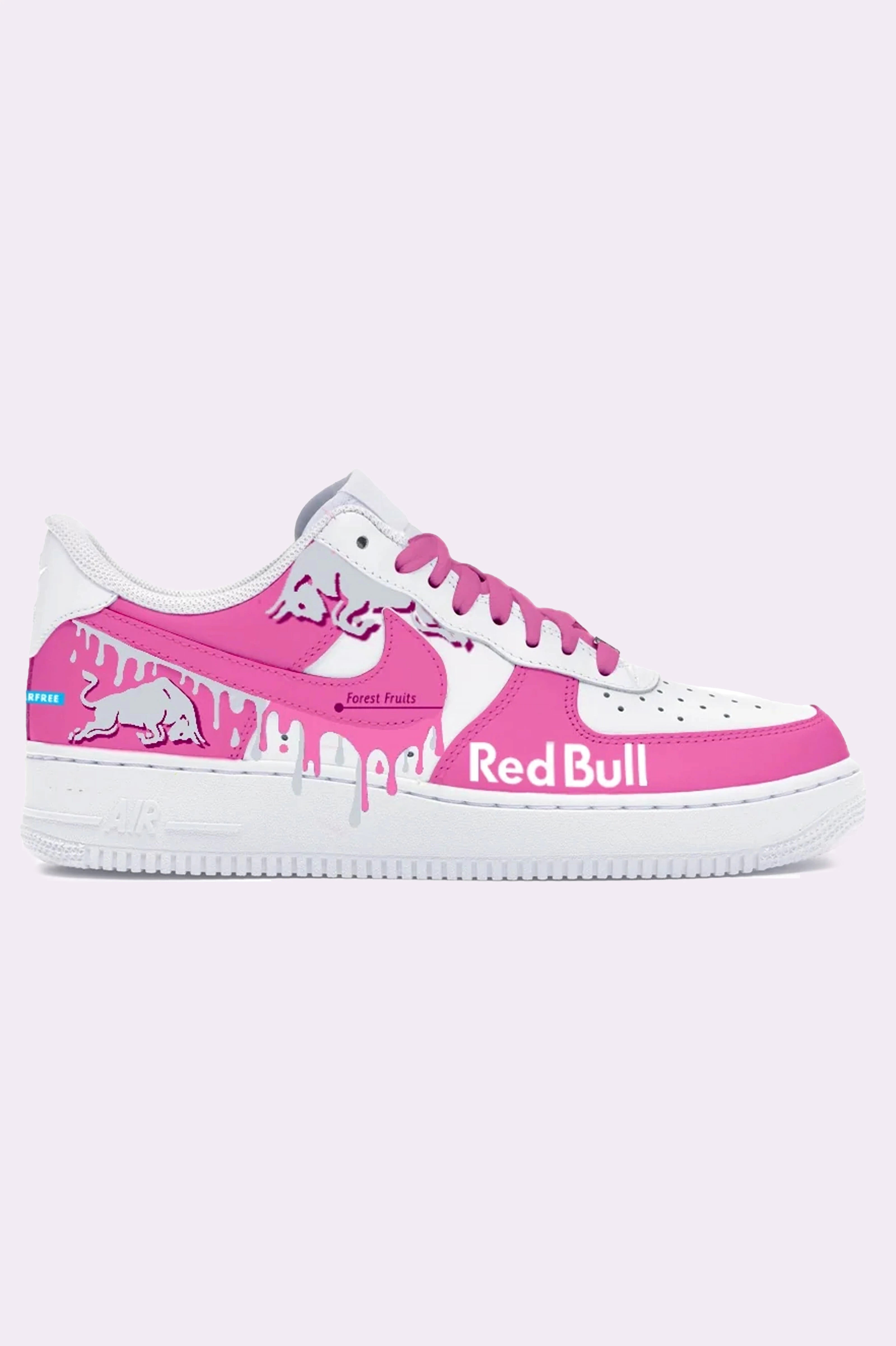 Pink Red Bull Custom AF1 Sneakers