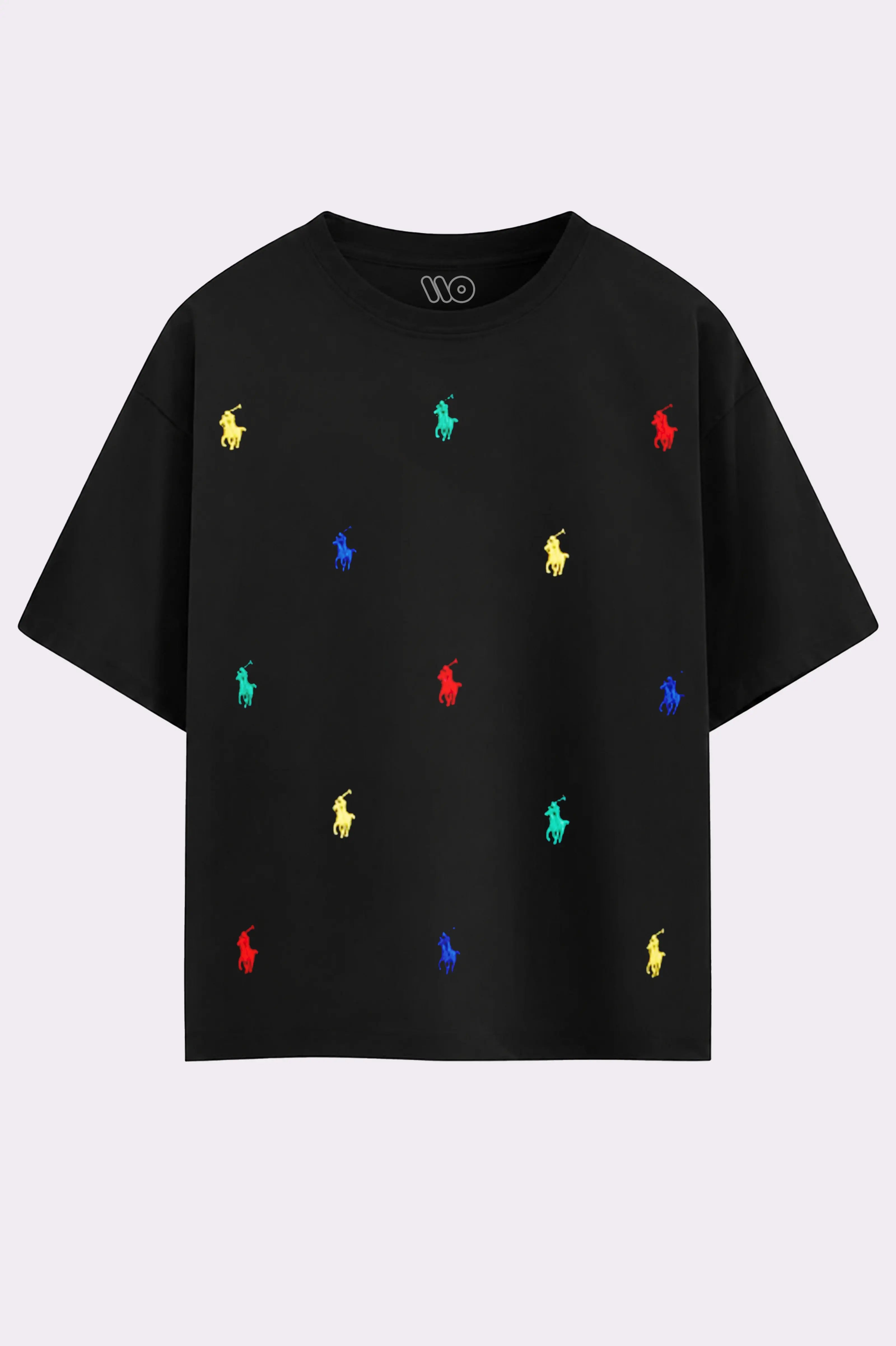 Black Polo Pony Oversized T-Shirt