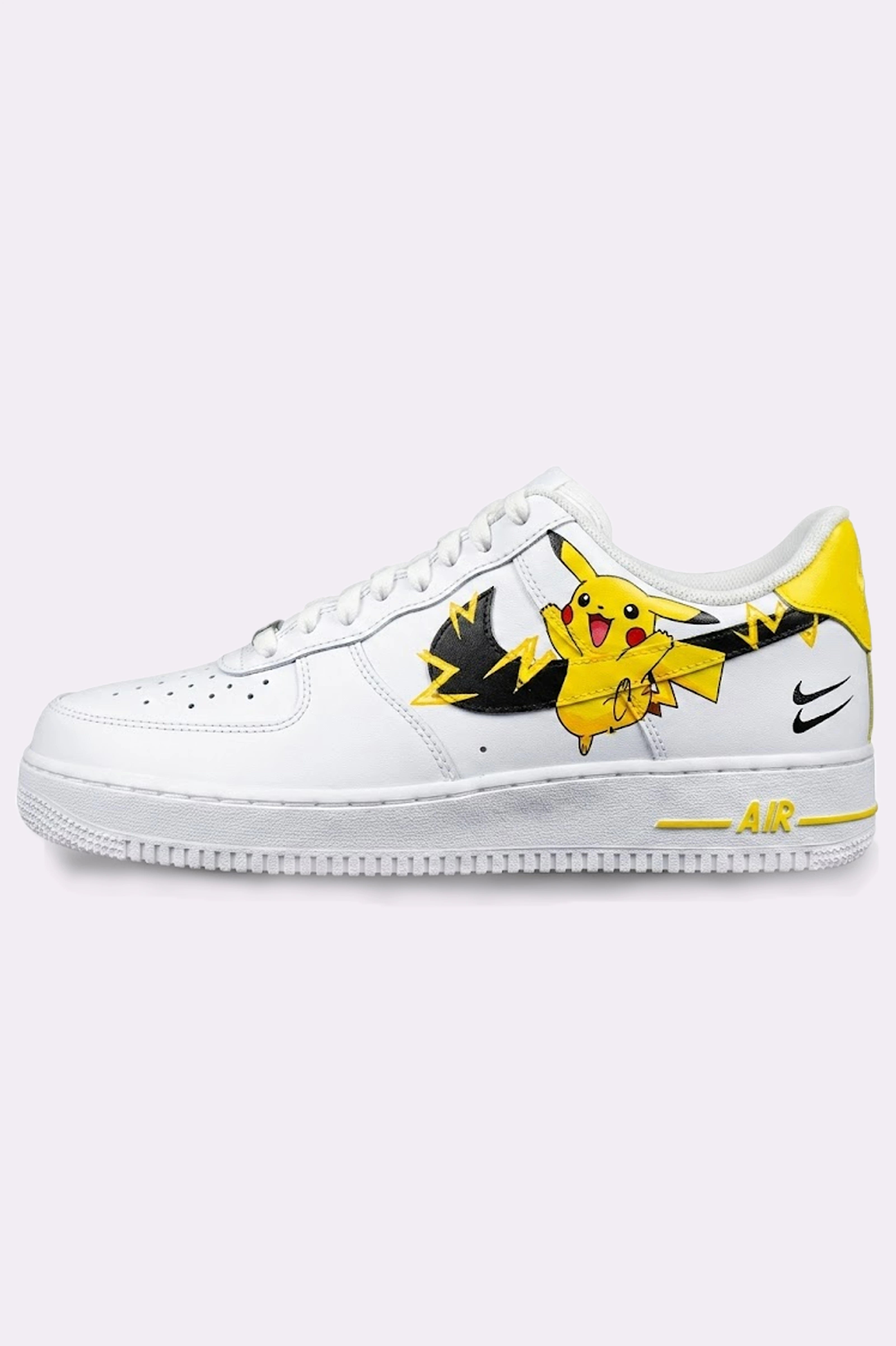 Pikachu White Hand-Painted AF1 Sneakers