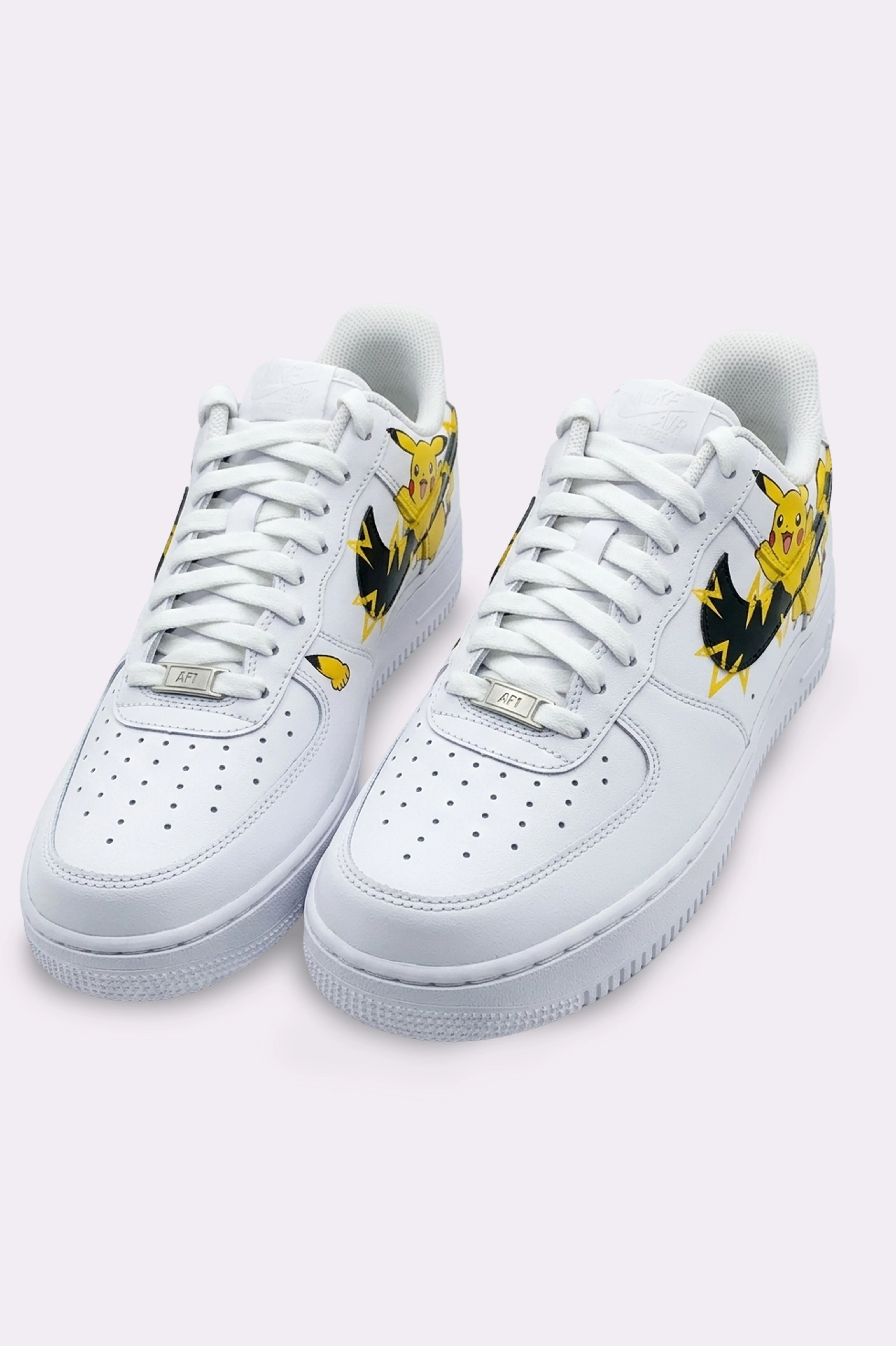 Pikachu White Hand-Painted AF1 Sneakers