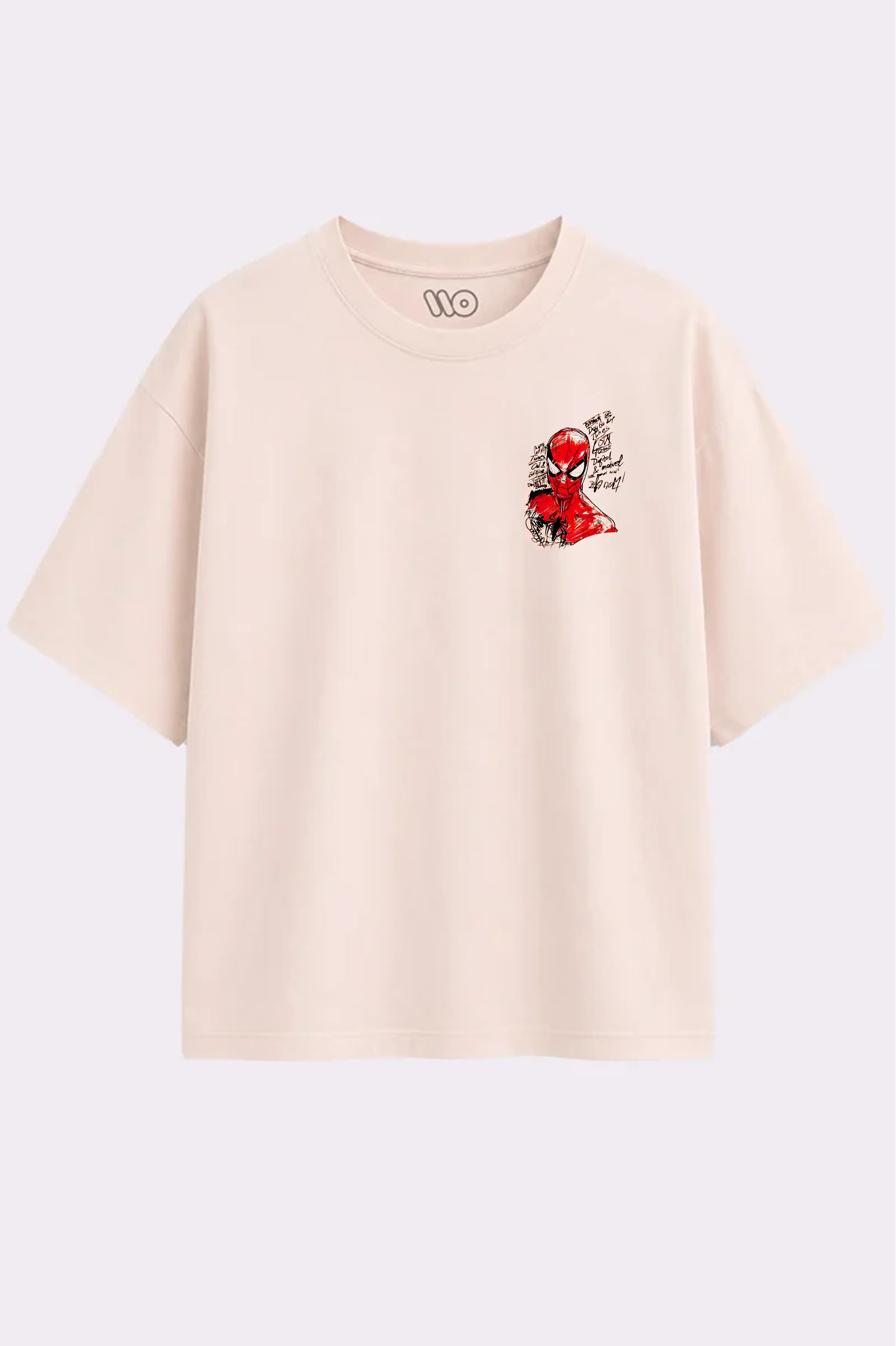 Marvel Spider-Man Beige Oversized T-Shirt