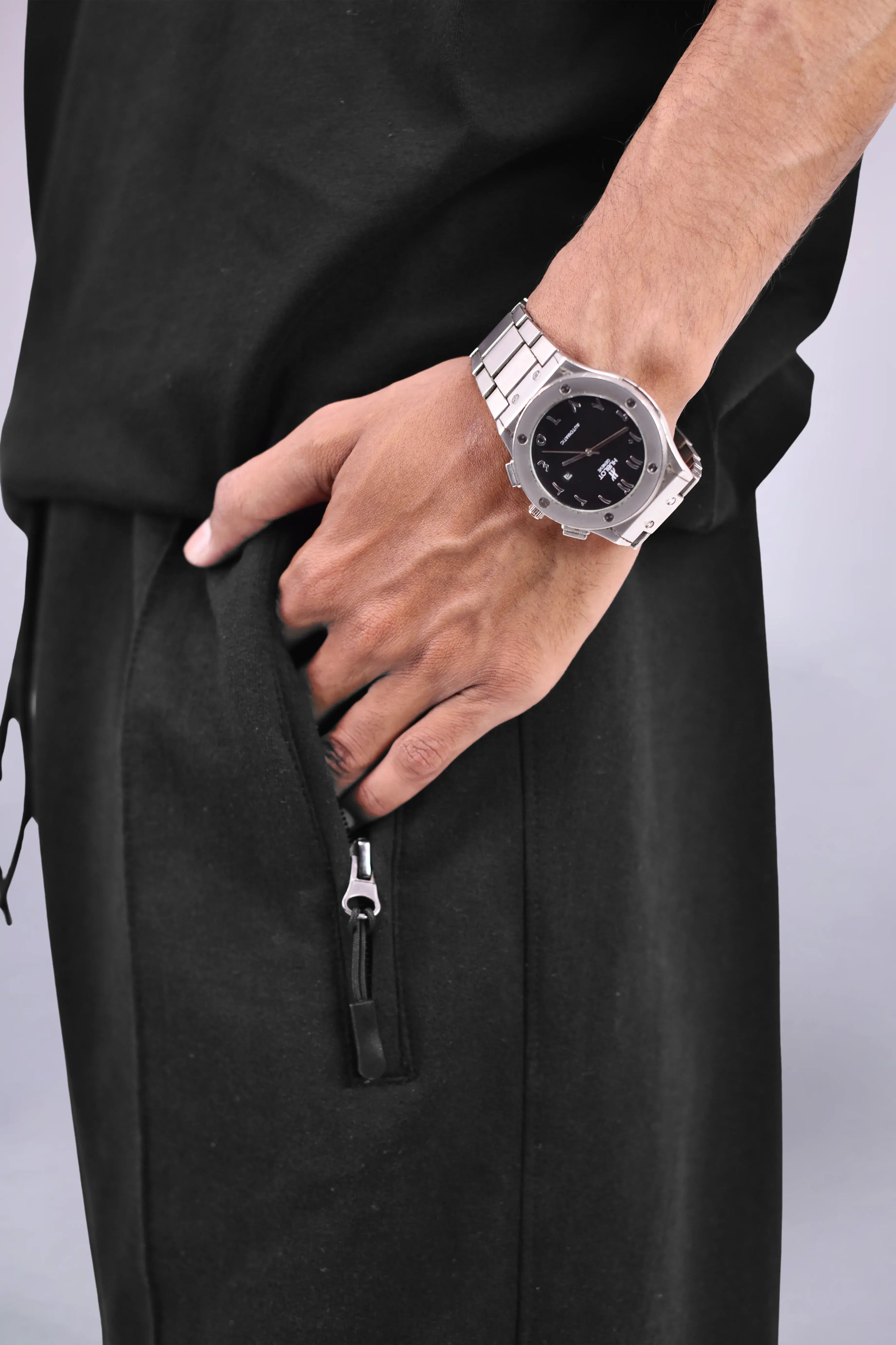 Black Pleated Formal Trousers for Men
