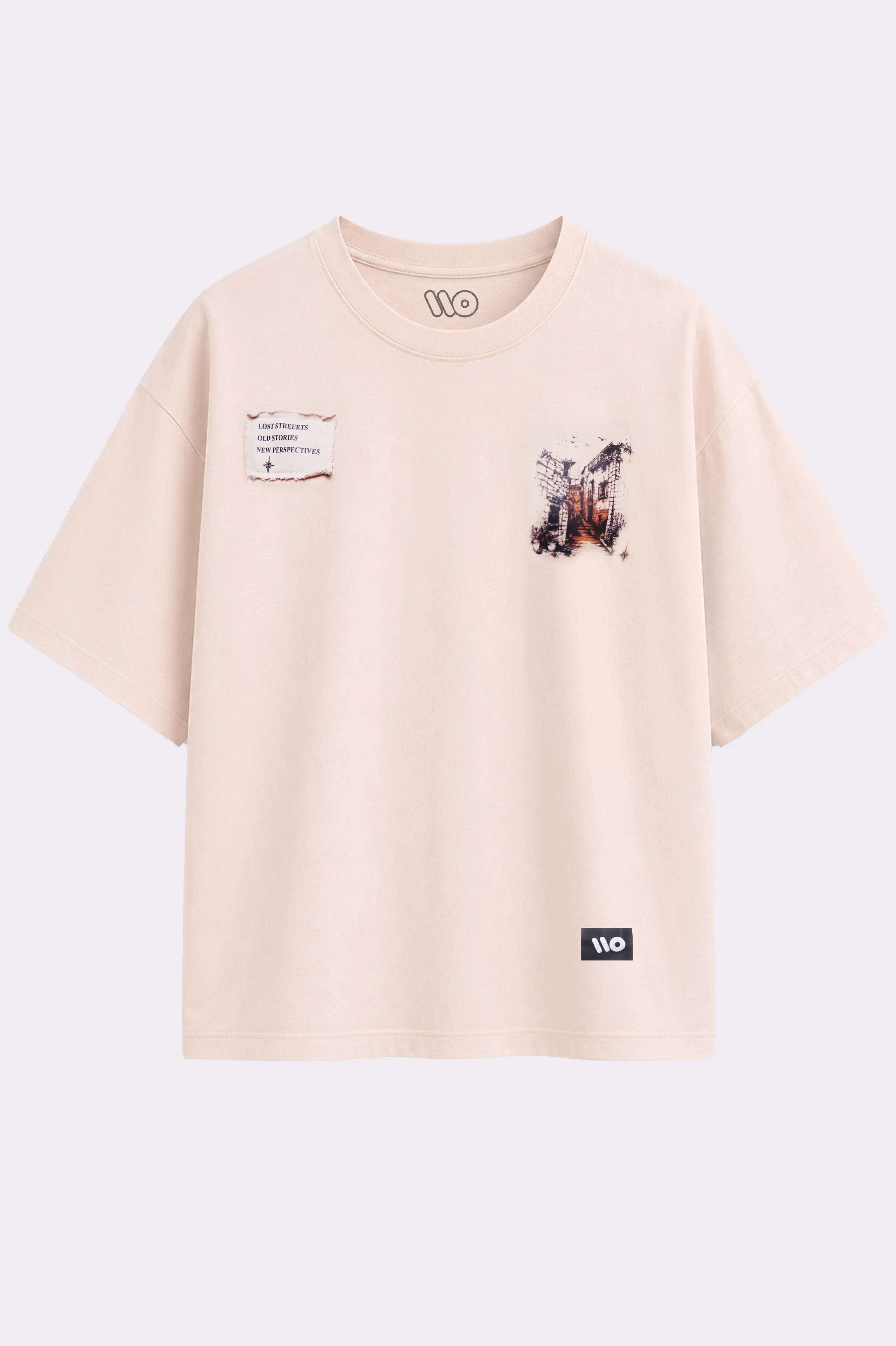 Vintage Graphic Oversized Beige T-Shirt