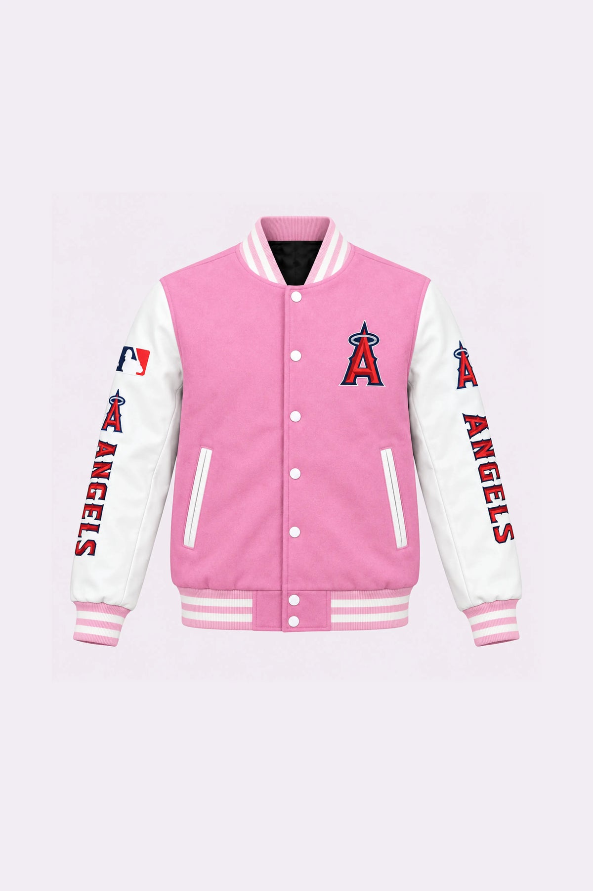 Angels Pink Varsity Jacket - front view