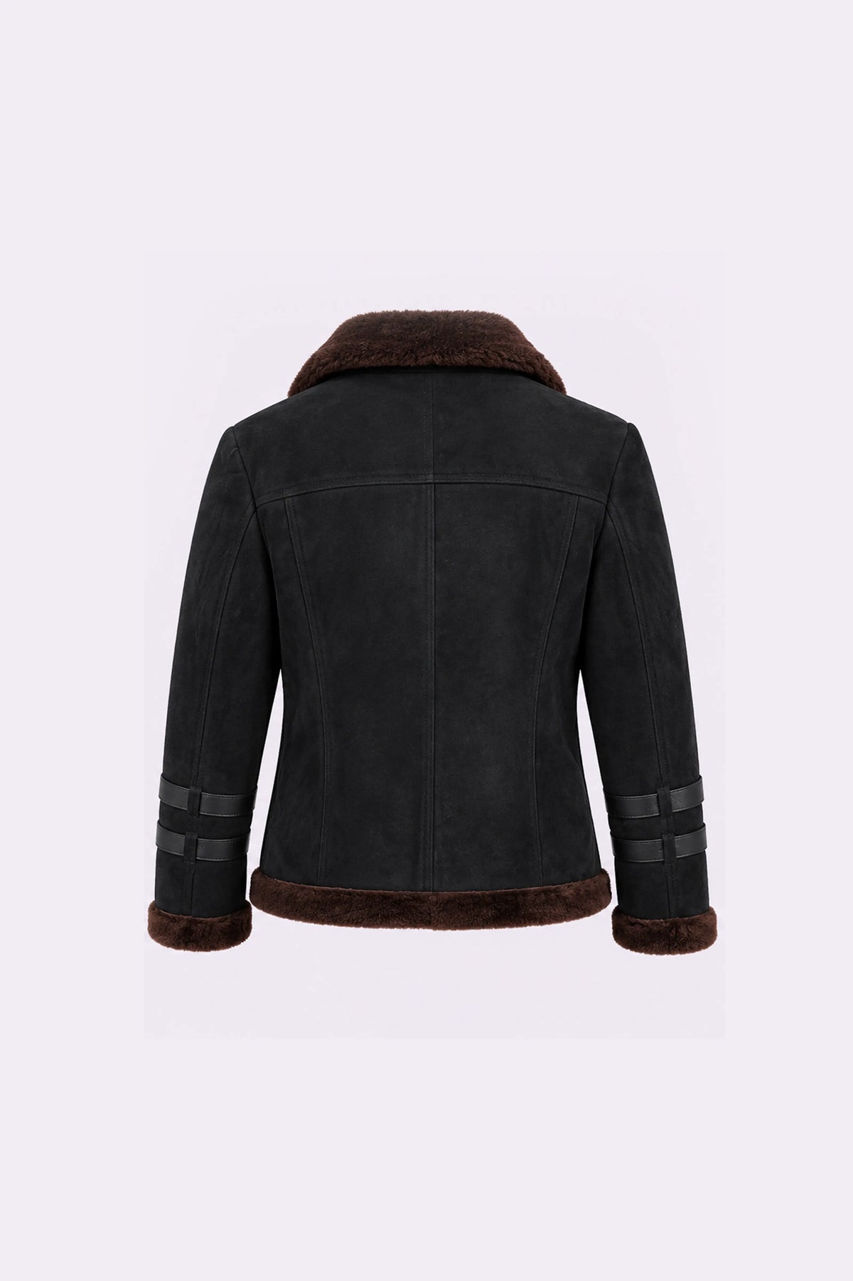 Black Shearling Biker Jacket