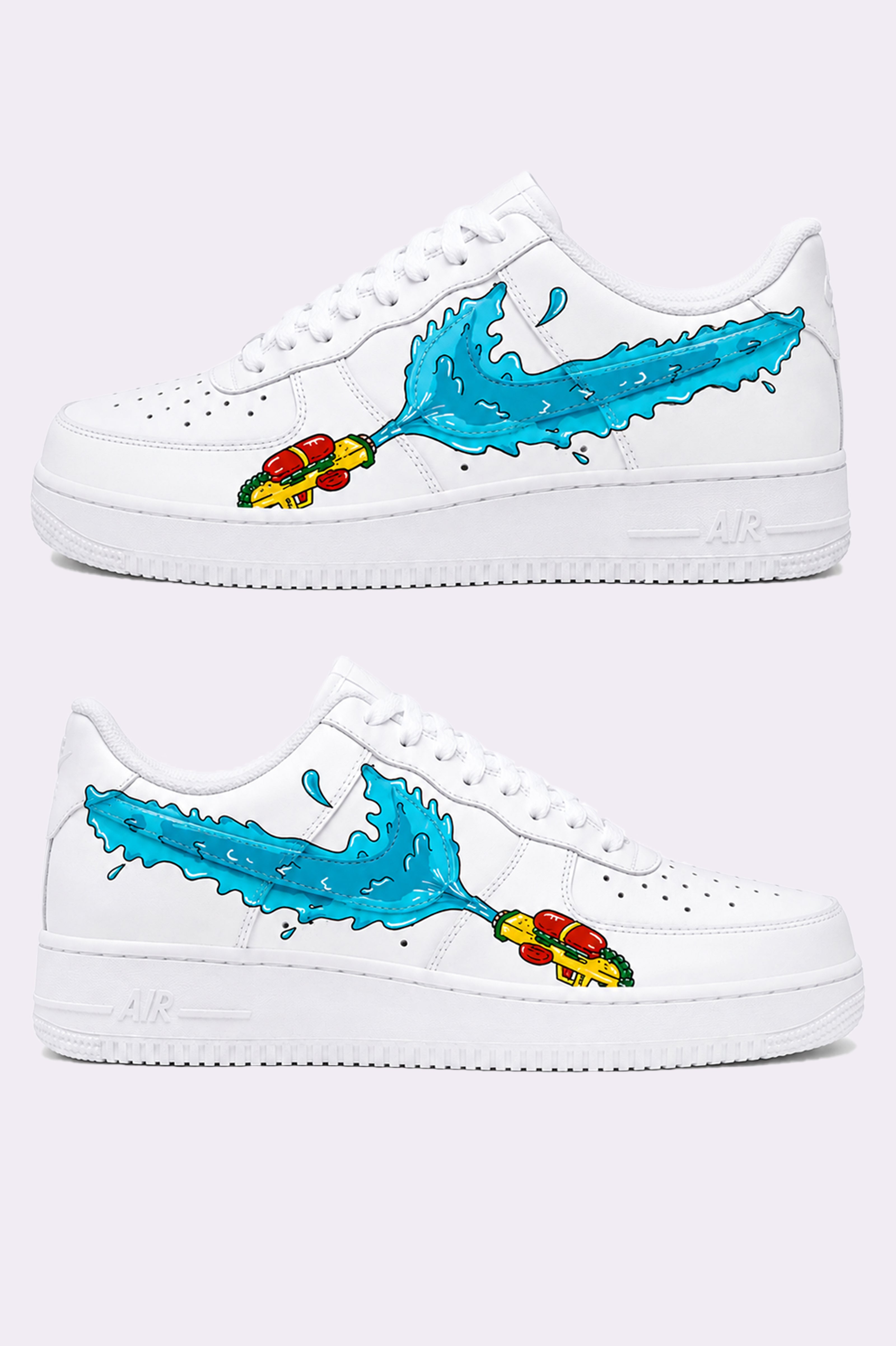 Hand Painted Water Gun AF1 Sneakers