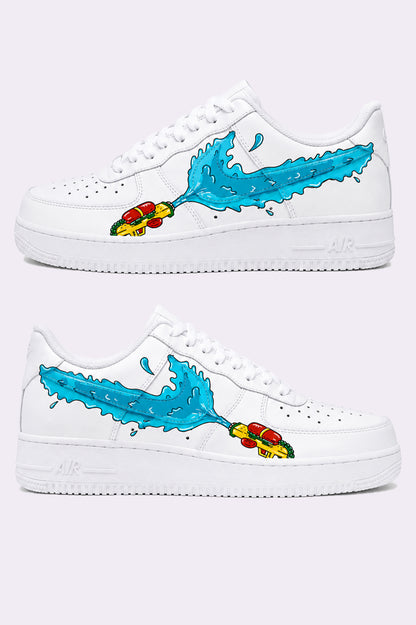 Hand Painted Water Gun AF1 Sneakers