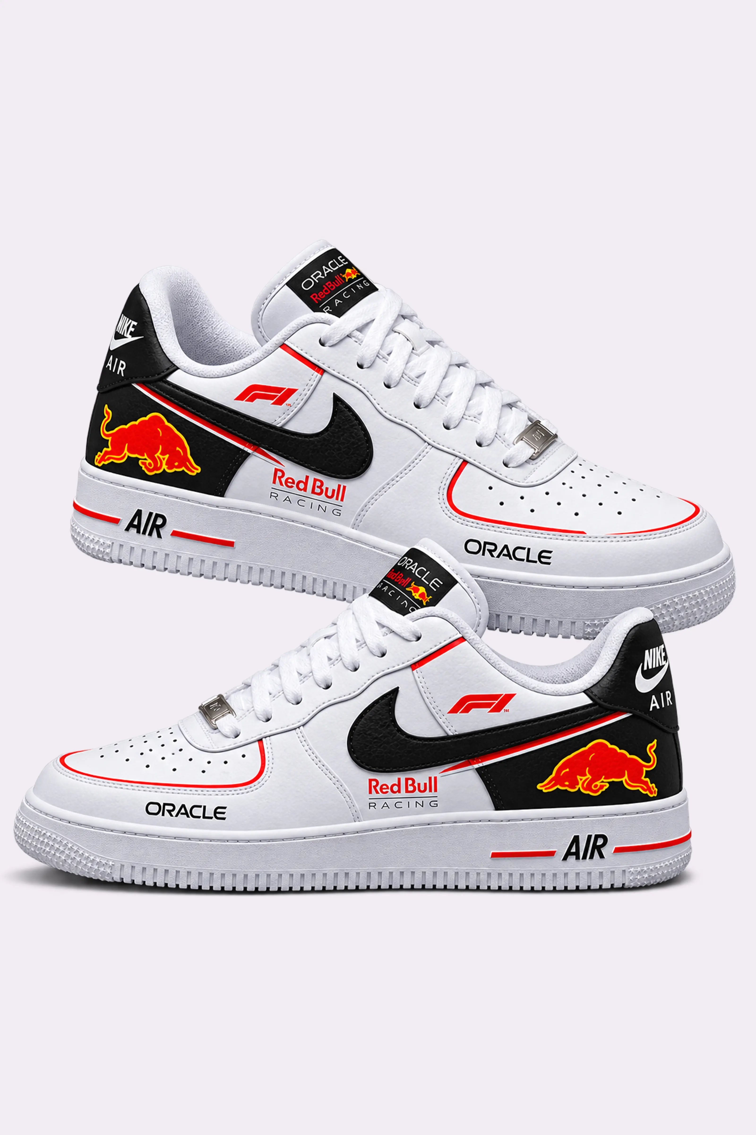 Oracle Red Bull Hand Painted Sneakers