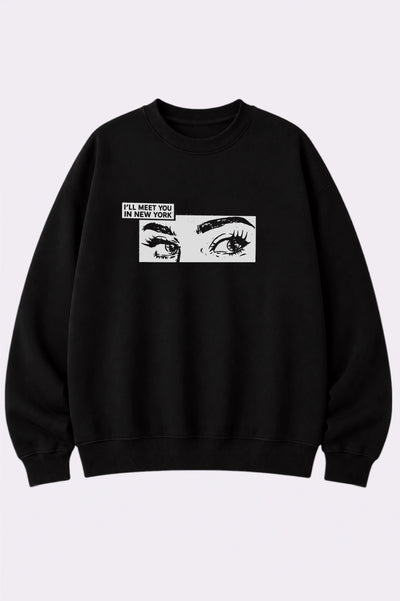 Meet You in New York Black Sweatshirt