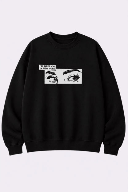 Meet You in New York Black Sweatshirt