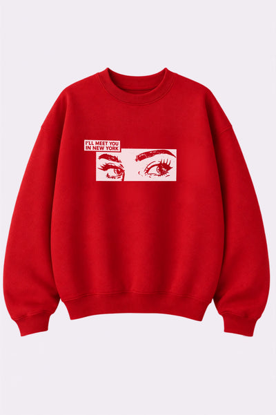 Meet You in New York Red Sweatshirt