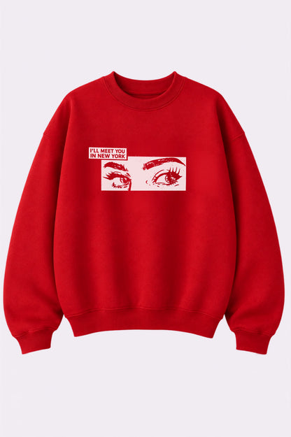 Meet You in New York Red Sweatshirt