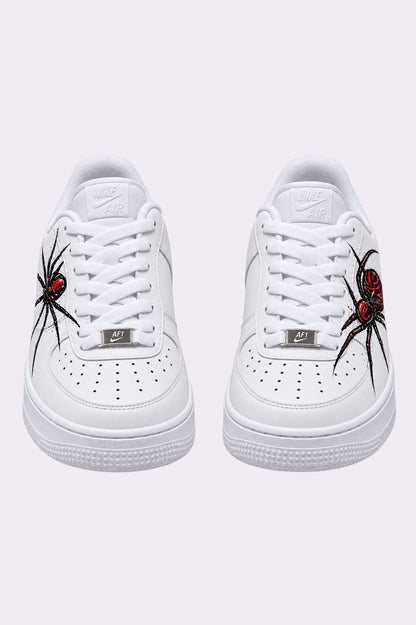 Hand-Painted Widow Spider Graphic AF1 Sneakers