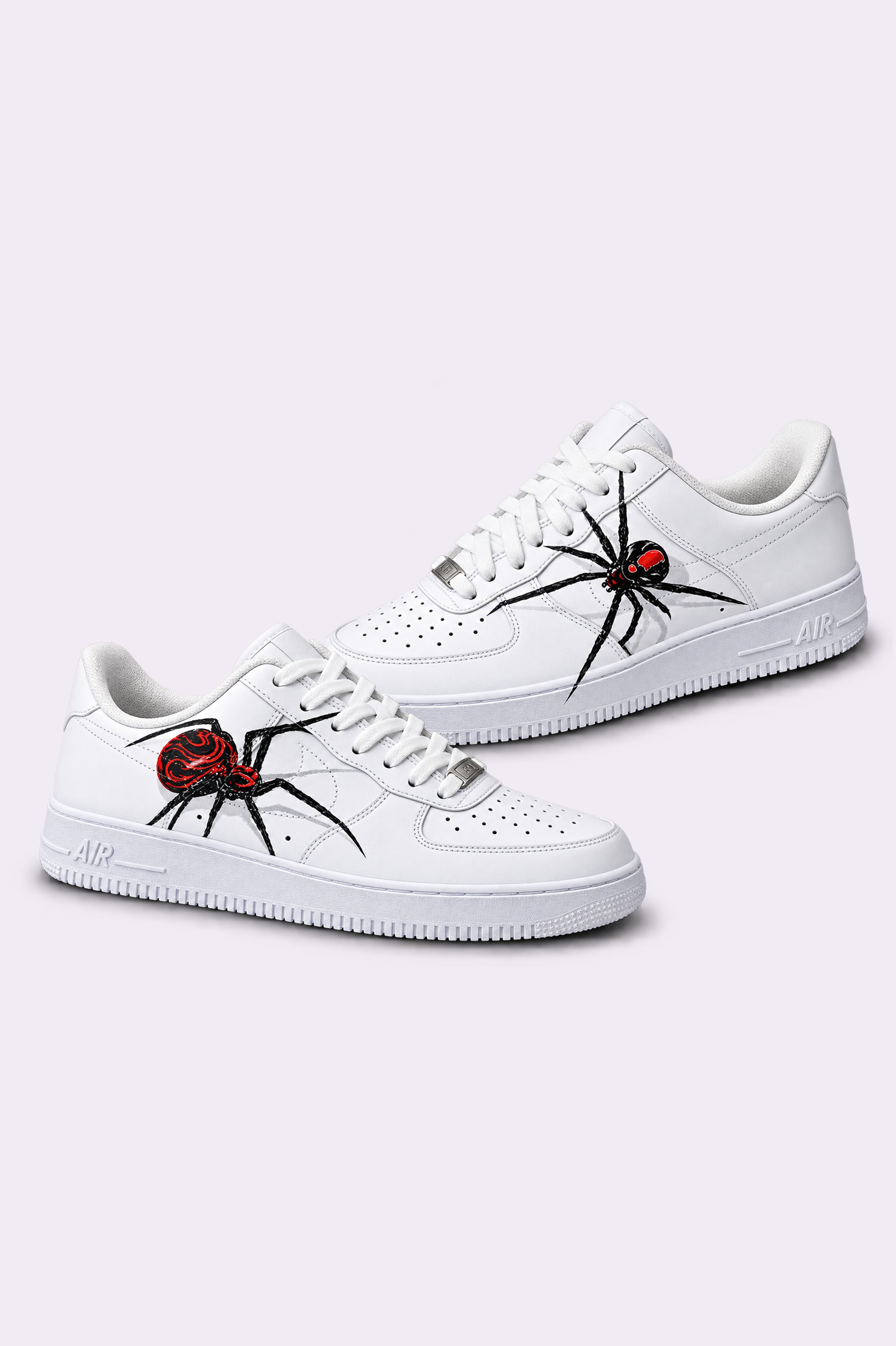 Hand-Painted Widow Spider Graphic AF1 Sneakers