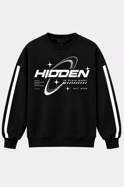 Hidden in Plain Sight Graphic Black Sweatshirt